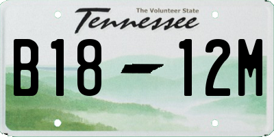 TN license plate B1812M