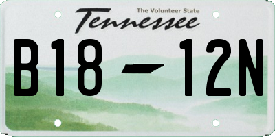 TN license plate B1812N