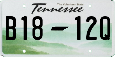 TN license plate B1812Q