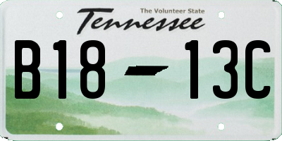TN license plate B1813C
