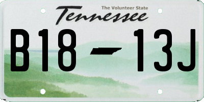 TN license plate B1813J