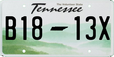 TN license plate B1813X