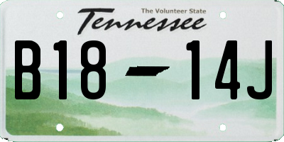 TN license plate B1814J