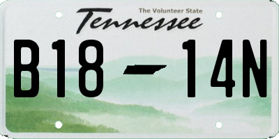 TN license plate B1814N