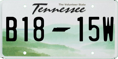 TN license plate B1815W