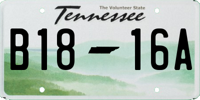 TN license plate B1816A
