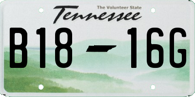 TN license plate B1816G