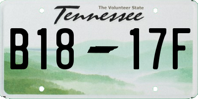 TN license plate B1817F