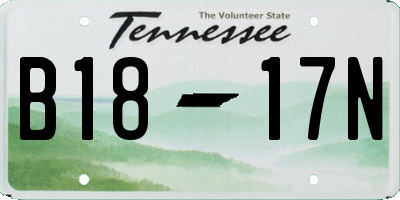 TN license plate B1817N