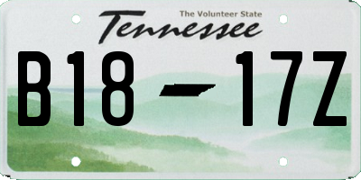 TN license plate B1817Z