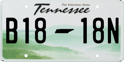 TN license plate B1818N