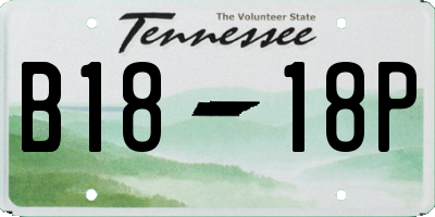 TN license plate B1818P