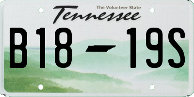 TN license plate B1819S