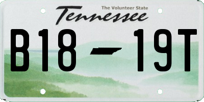 TN license plate B1819T
