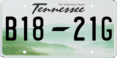 TN license plate B1821G