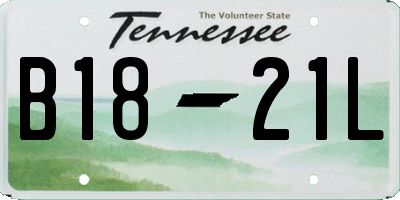 TN license plate B1821L