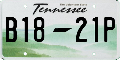 TN license plate B1821P