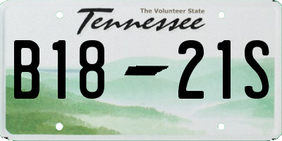 TN license plate B1821S
