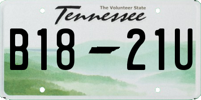 TN license plate B1821U