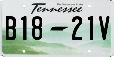 TN license plate B1821V