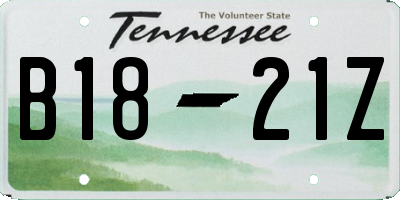 TN license plate B1821Z