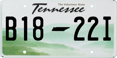 TN license plate B1822I