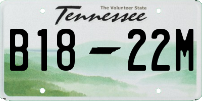 TN license plate B1822M