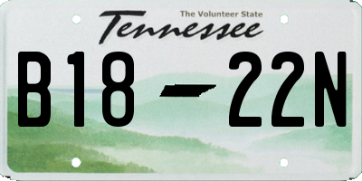TN license plate B1822N