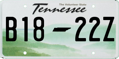 TN license plate B1822Z
