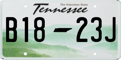 TN license plate B1823J