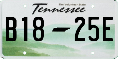 TN license plate B1825E