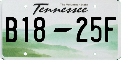 TN license plate B1825F