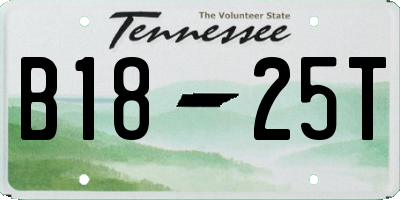 TN license plate B1825T
