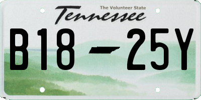 TN license plate B1825Y