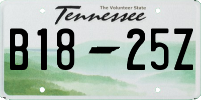 TN license plate B1825Z