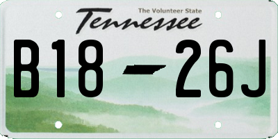 TN license plate B1826J