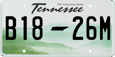 TN license plate B1826M