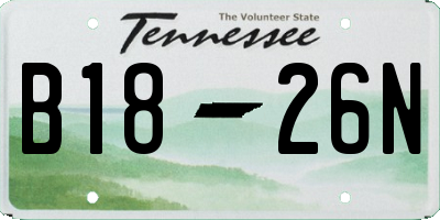 TN license plate B1826N