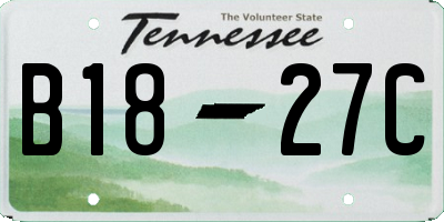 TN license plate B1827C