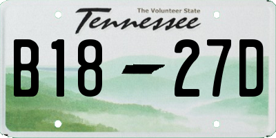TN license plate B1827D