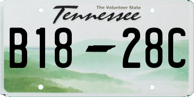 TN license plate B1828C