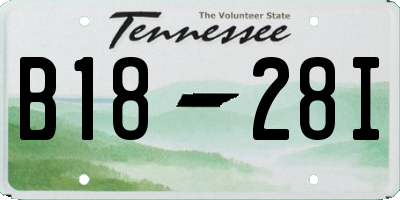 TN license plate B1828I