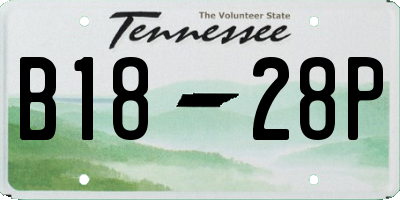 TN license plate B1828P