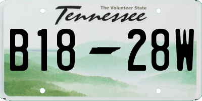 TN license plate B1828W