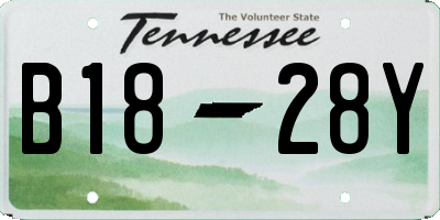 TN license plate B1828Y