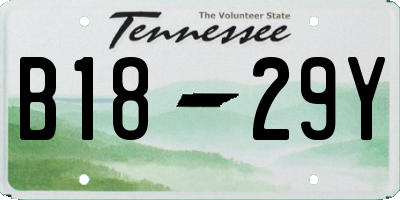 TN license plate B1829Y