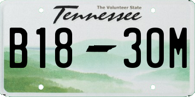 TN license plate B1830M