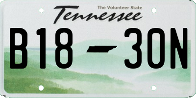 TN license plate B1830N