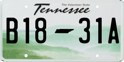TN license plate B1831A