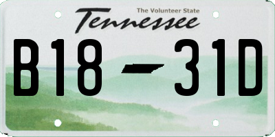 TN license plate B1831D